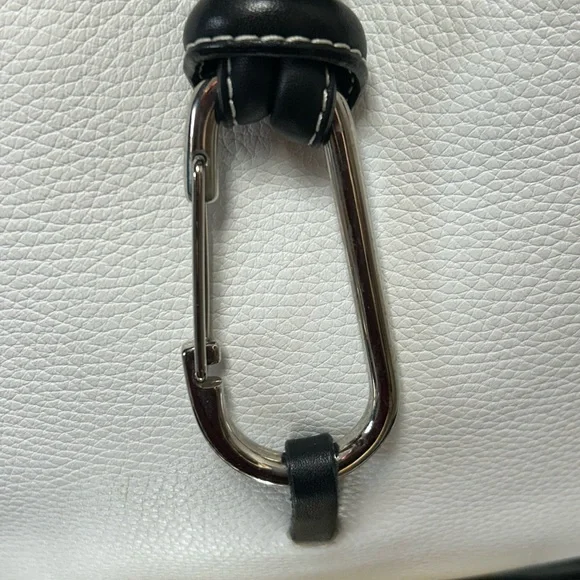 Cats (Made In Spain) Black and White Leather Bag w/Cherry Charm Approx. 13x9 x 2 - Picture 8 of 17